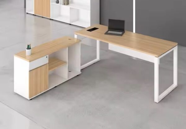Modern Executive Office Table with Built-in Drawer – Sleek & Functional Design - Image 2