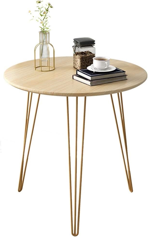 Round Coffee Table Living Room, Home Office, Nightstands, Bedroom with Metal Legs - Image 3