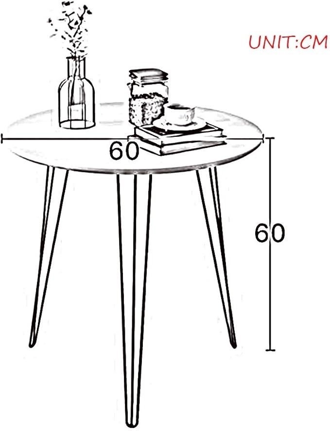 Round Coffee Table Living Room, Home Office, Nightstands, Bedroom with Metal Legs - Image 5