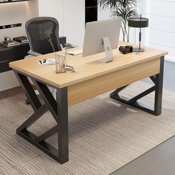 CraftThink Computer Desk with Toboggan Base & Cable Management – Home Office Work Table - Image 5