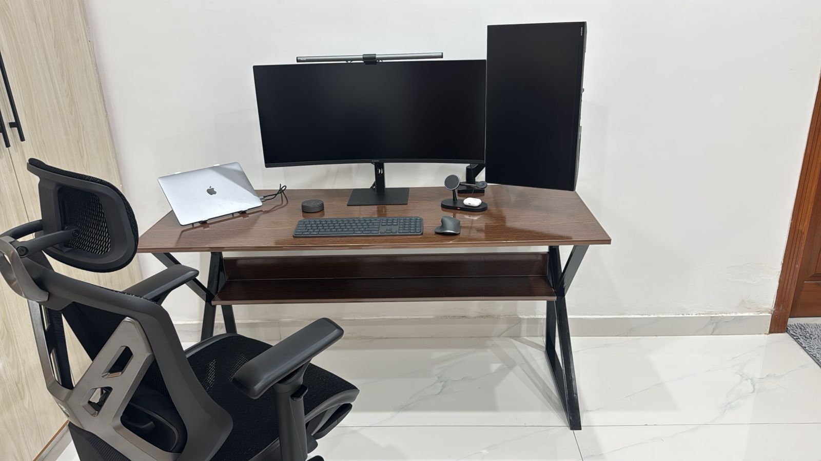 Modern K-Shaped Computer Office Study Desk - Image 6