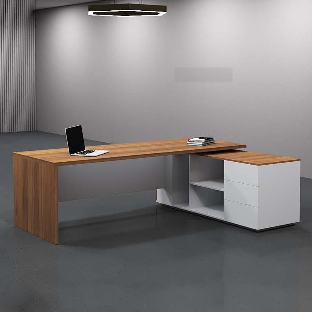 Italian Luxury L-Shaped Executive Office Desk - Image 3