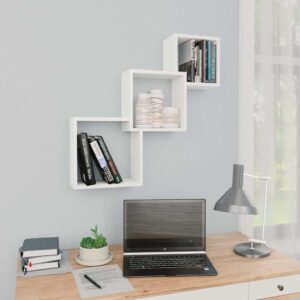 Cube wall shelves wood-based material