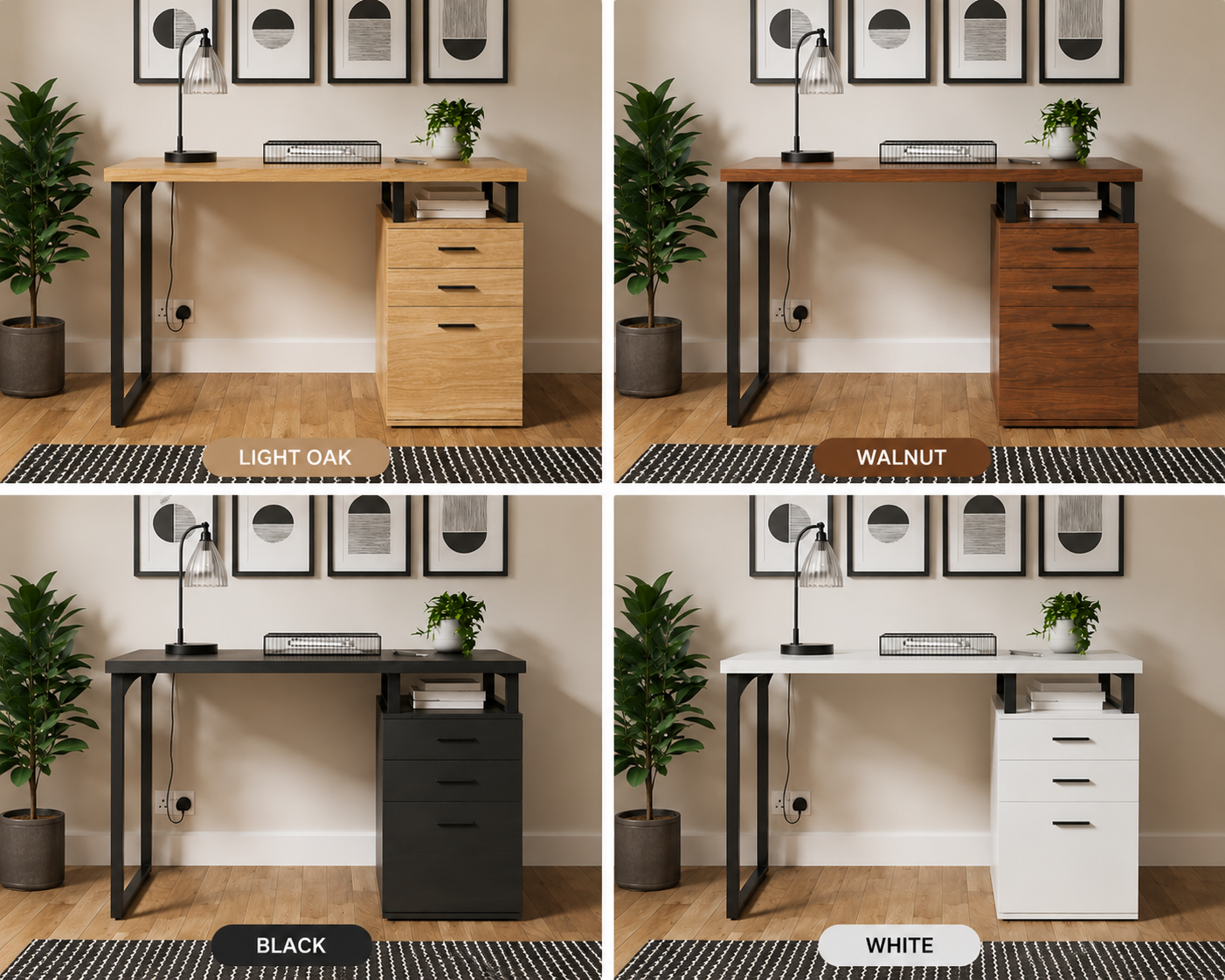Modern Study Desk with 3 Drawer Storage | Office & Computer Table - Image 2