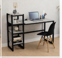 Modern Computer Desk with Storage Shelves | Space Saving Study & Office Table - Image 4