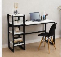 Modern Computer Desk with Storage Shelves | Space Saving Study & Office Table - Image 3